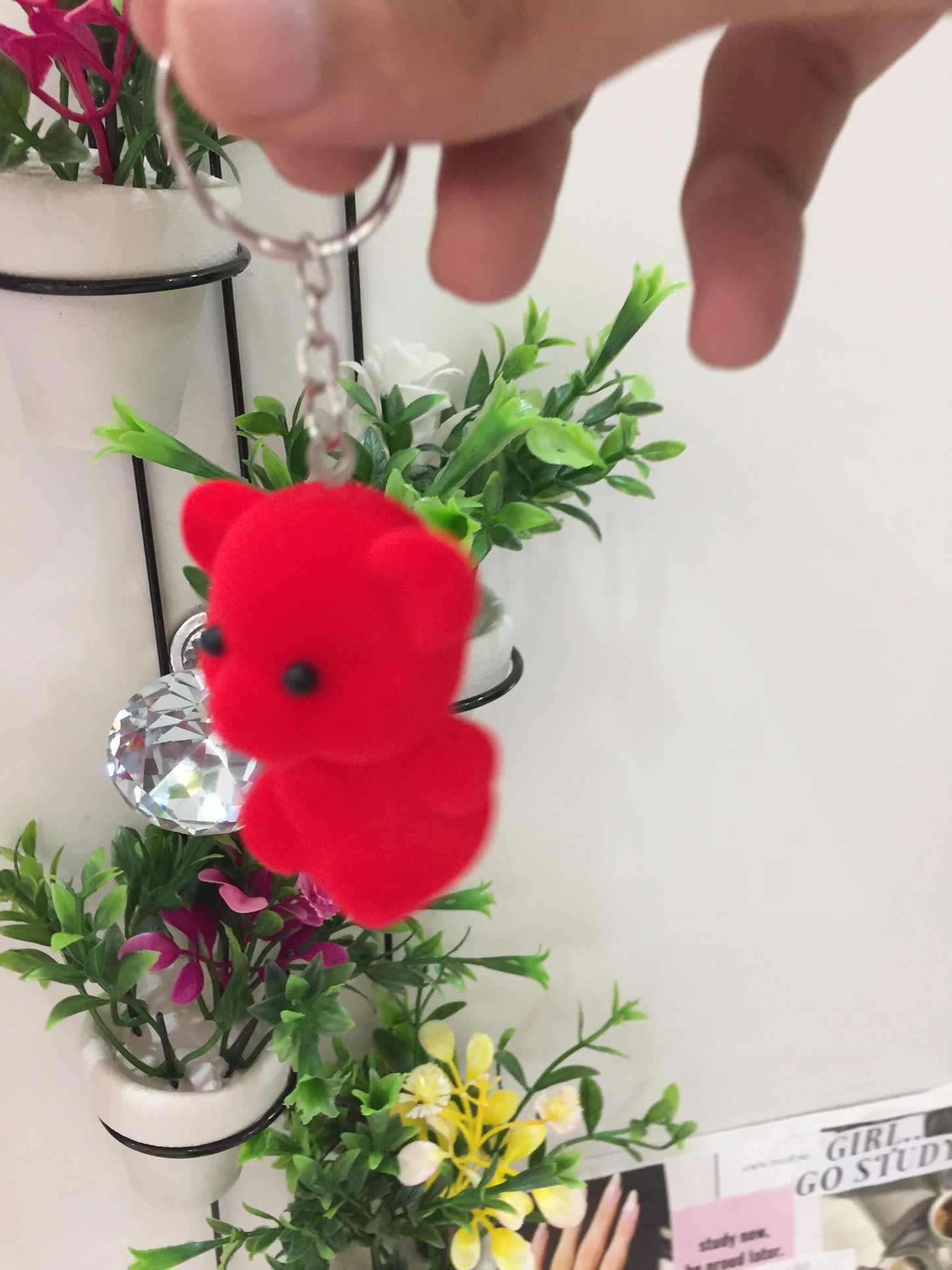 Cute Red Teddy Bear Mini Keychain