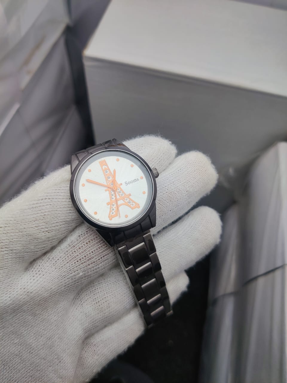 Sooms Glamorous 'A' Initial/Alphabet Rhinestone Ladies Watch