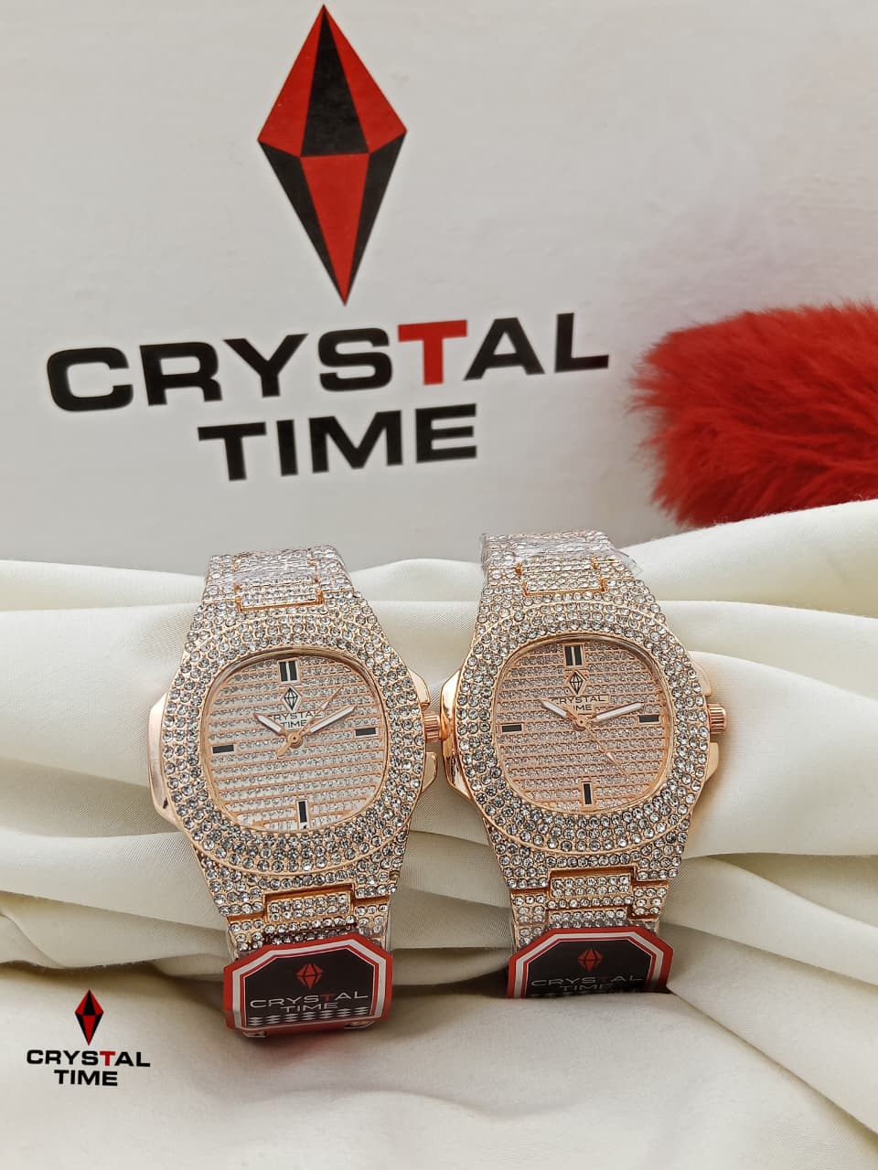 Stunning Multicolored Dial Ladies Crystal Watch Pair✨👑
