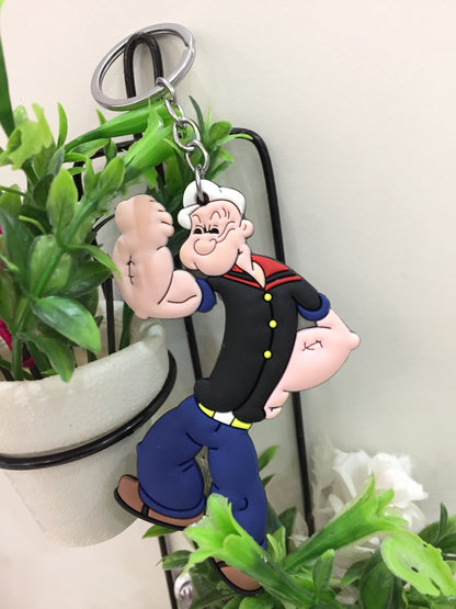 Popeye The Sailor Man Cute Rubber Keychain