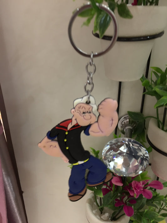 Popeye The Sailor Man Cute Rubber Keychain