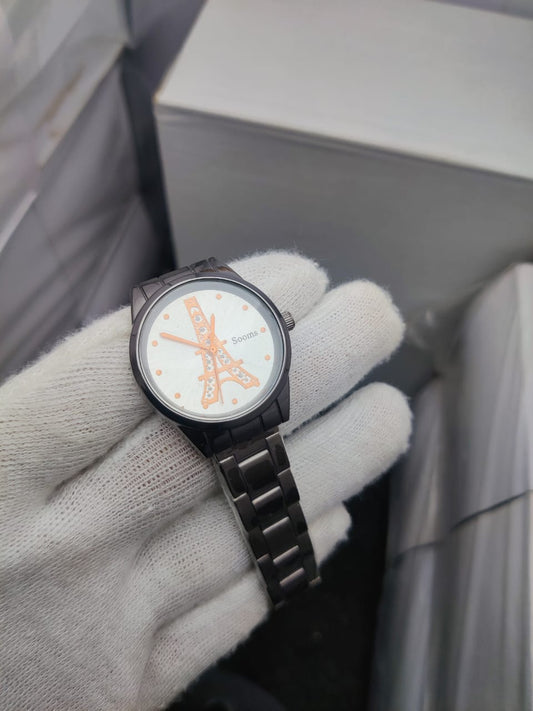 Sooms Glamorous 'A' Initial/Alphabet Rhinestone Ladies Watch