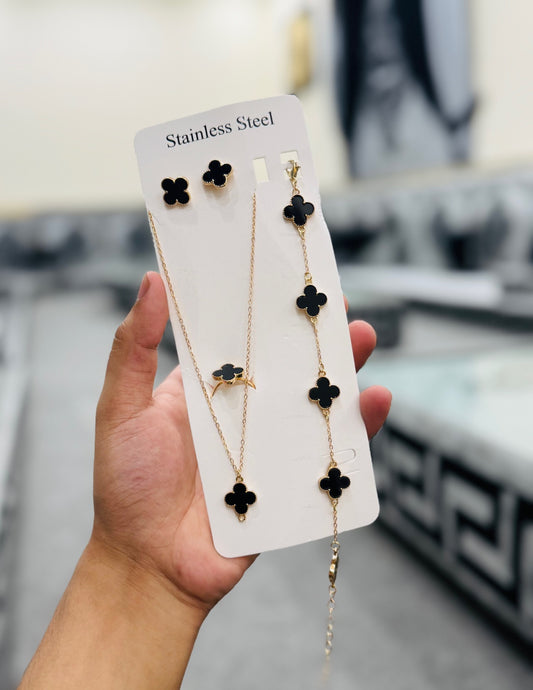 Braselet ring earrings & Locket jewerly set Full Card