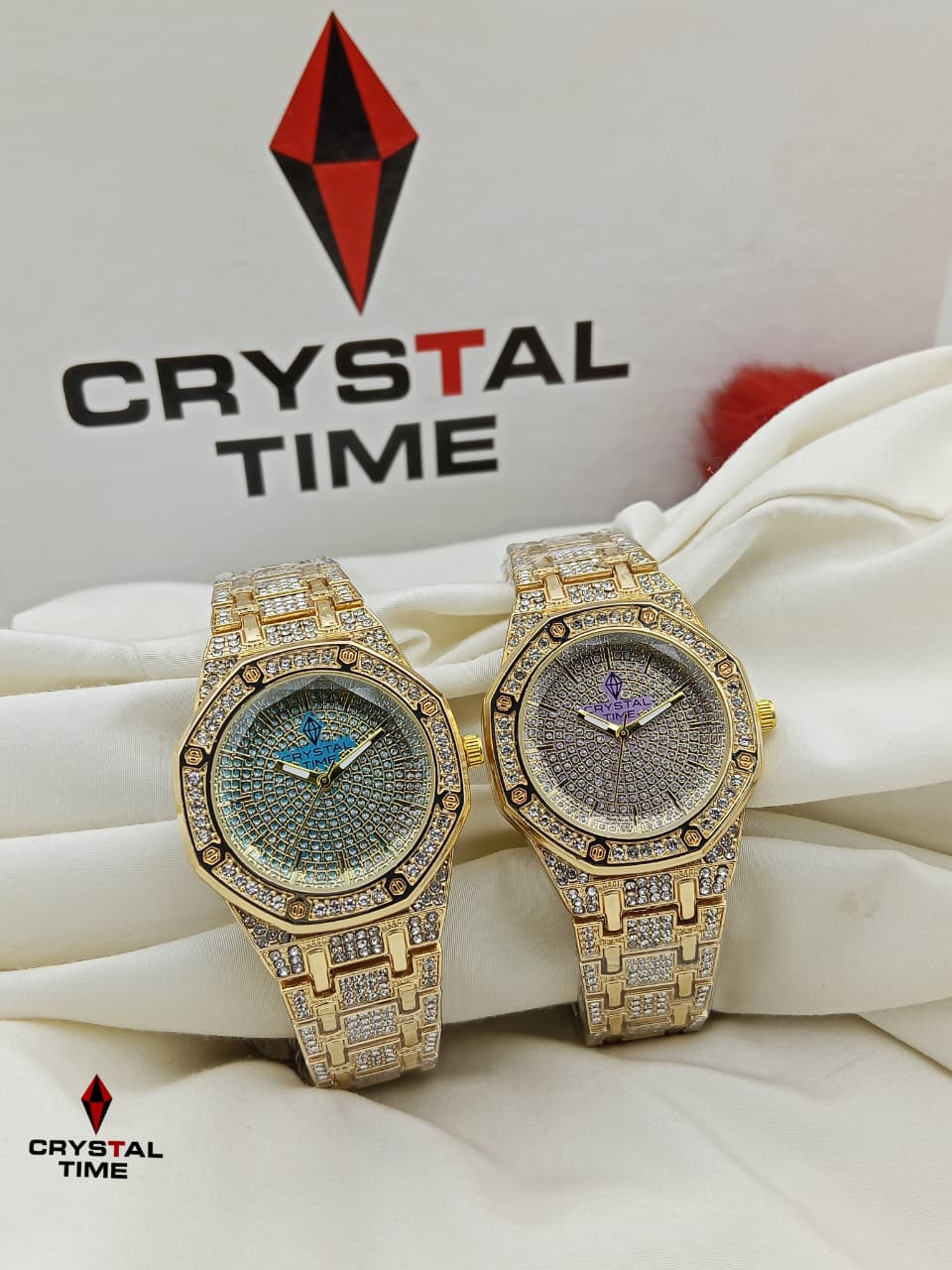 Stunning Multicolored Dial Ladies Crystal Watch Collection Pair✨👑