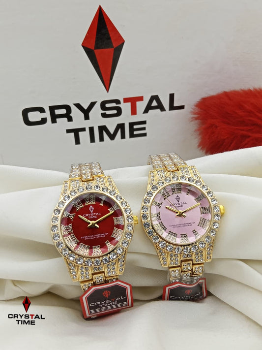Stunning Multicolored Dial Ladies Crystal Watch Collection Pair✨👑