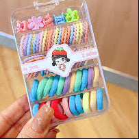 50+ Pcs Poni Box for Girls | Multi-Color Hair Bands | Cute & Trendy Hair Accessories | Soft & No Damage Elastic Rubber Bands | Ideal for Toddlers, Kids & Girls | Perfect for Ponytails, Buns & Braids | High-Quality, Stretchable & Long-Lasting