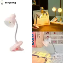 Mini Led Book Light Clamp Lamp Soft White Adjustable Angle Clip-On Desk Lamp Battery Powered Lights For Bedroom Girl Child Kids