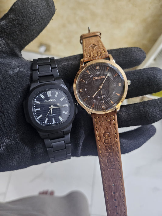 The Ultimate Duo: Brown & Black Watch Bundle (2-in-1 Deal)